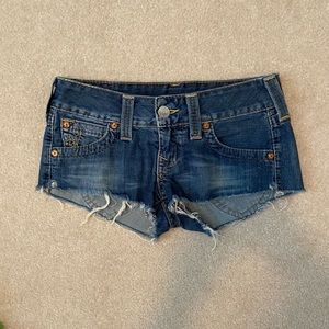 True religion denim shorts